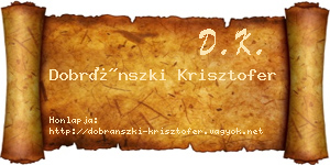 Dobránszki Krisztofer névjegykártya