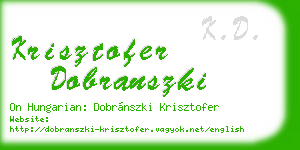 krisztofer dobranszki business card